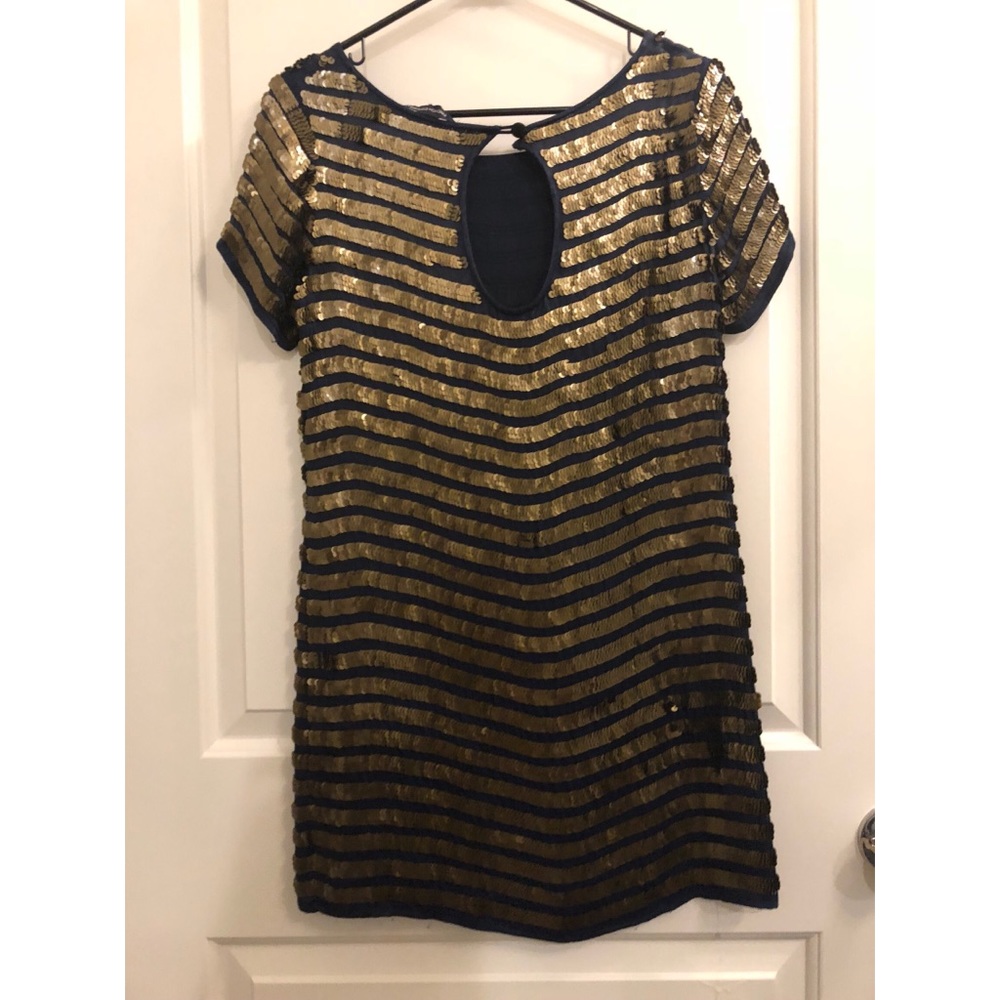 French Connection Serpent Sequine Shift Dress Ind… - image 3